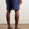 Straight-Leg Oasi Linen Shorts - BK Straight-Leg Oasi Linen Shorts - BK