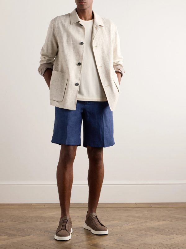 Straight-Leg Oasi Linen Shorts - OU Straight-Leg Oasi Linen Shorts - OU