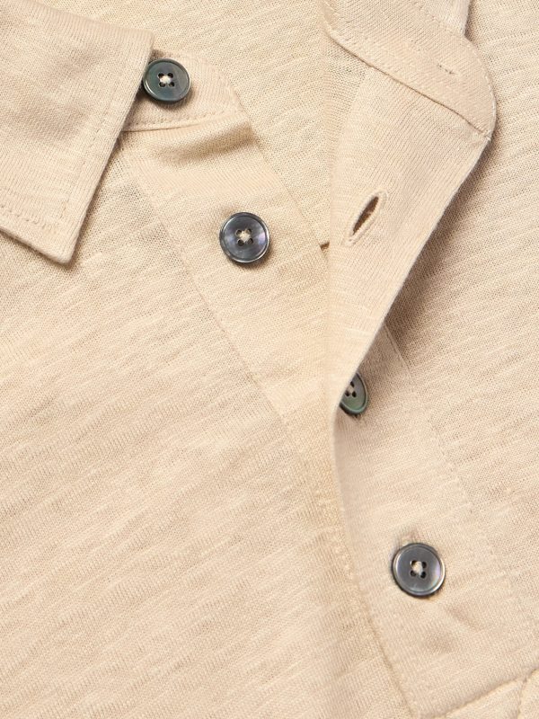 Slim-Fit Linen Polo Shirt - CU Slim-Fit Linen Polo Shirt - CU