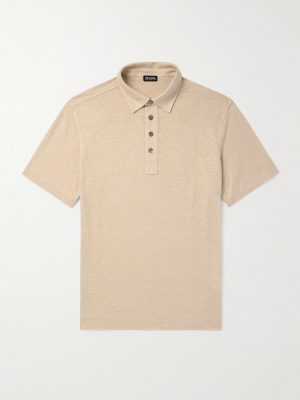 Slim-Fit Linen Polo Shirt Slim-Fit Linen Polo Shirt