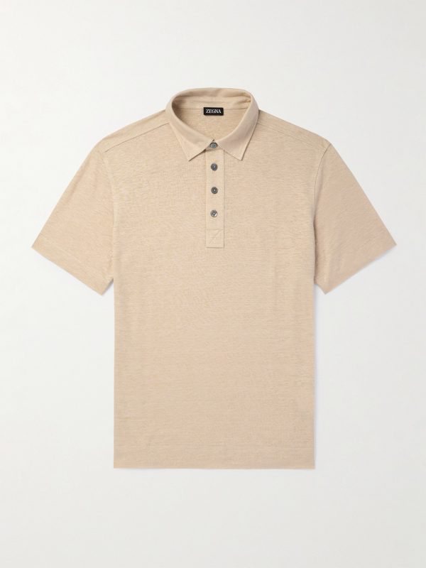 Slim-Fit Linen Polo Shirt Slim-Fit Linen Polo Shirt