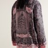Sowen Camp-Collar Printed Satin Shirt - BK