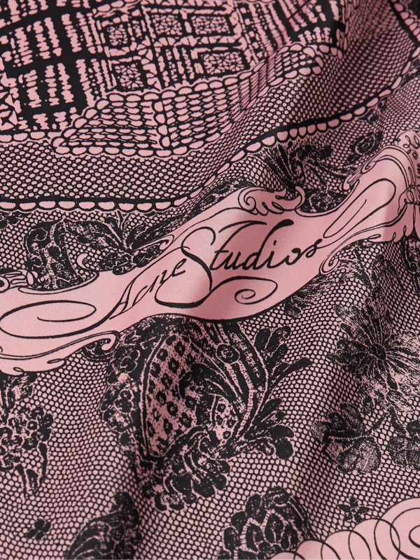 Sowen Camp-Collar Printed Satin Shirt - CU