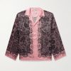 Sowen Camp-Collar Printed Satin Shirt