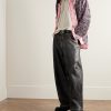 Sowen Camp-Collar Printed Satin Shirt - OU