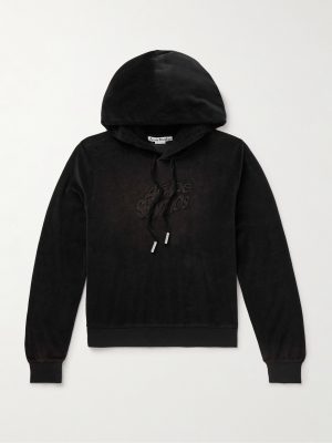 Faro Logo-Embossed Cotton-Blend Velour Hoodie Faro Logo-Embossed Cotton-Blend Velour Hoodie