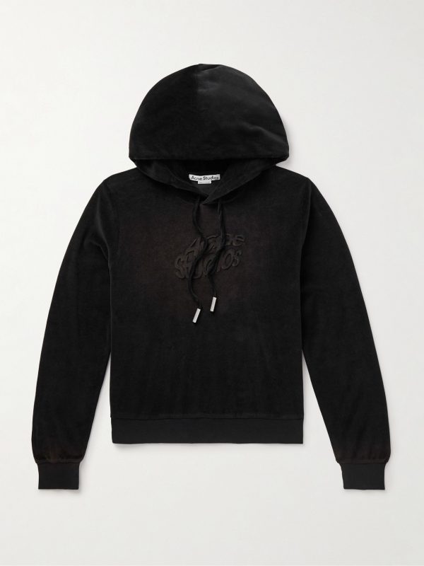Faro Logo-Embossed Cotton-Blend Velour Hoodie Faro Logo-Embossed Cotton-Blend Velour Hoodie