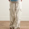 Pondrey Logo-Appliquéd Faux Suede Cargo Pants - BK