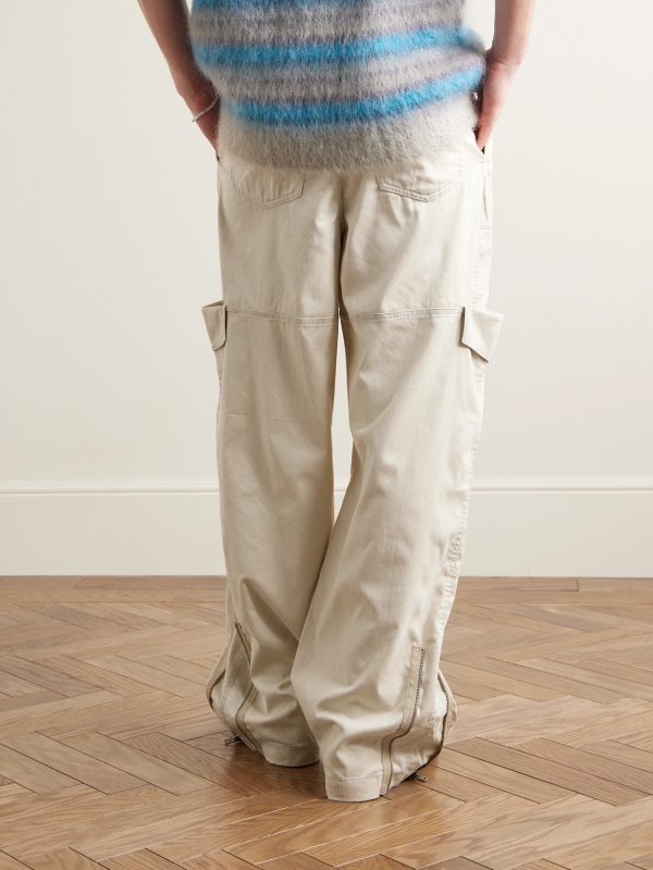 Pondrey Logo-Appliquéd Faux Suede Cargo Pants - BK