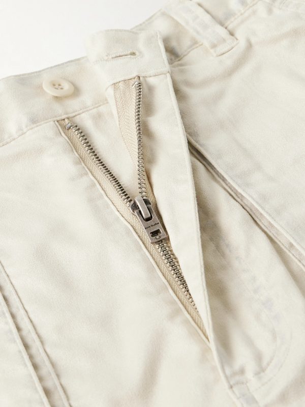 Pondrey Logo-Appliquéd Faux Suede Cargo Pants - E1