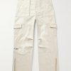 Pondrey Logo-Appliquéd Faux Suede Cargo Pants