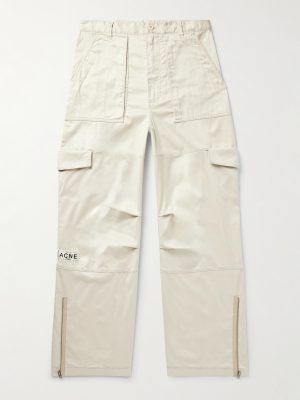 Pondrey Logo-Appliquéd Faux Suede Cargo Pants