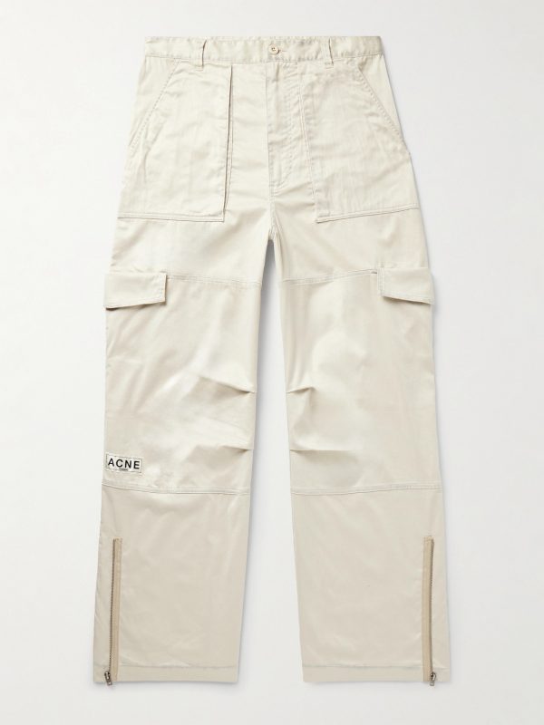 Pondrey Logo-Appliquéd Faux Suede Cargo Pants