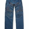Straight-Leg Panelled Embroidered Padded Jeans Straight-Leg Panelled Embroidered Padded Jeans