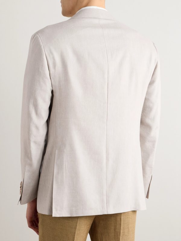 Kei Slim-Fit Linen and Wool-Blend Suit Jacket - BK