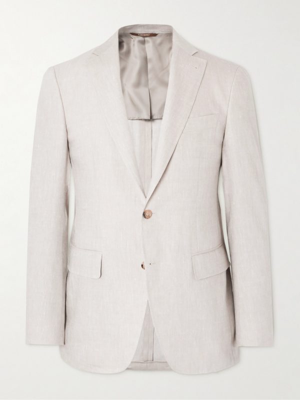 Kei Slim-Fit Linen and Wool-Blend Suit Jacket