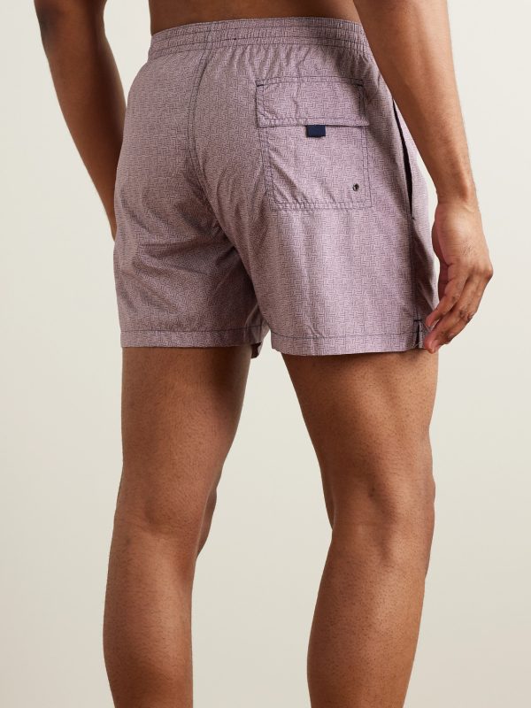 Straight-Leg Mid-Length Printed Shell Swim Shorts - BK Straight-Leg Mid-Length Printed Shell Swim Shorts - BK
