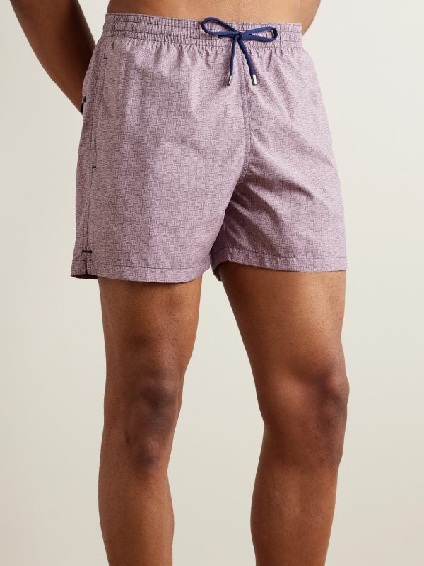 Straight-Leg Mid-Length Printed Shell Swim Shorts - OU Straight-Leg Mid-Length Printed Shell Swim Shorts - OU