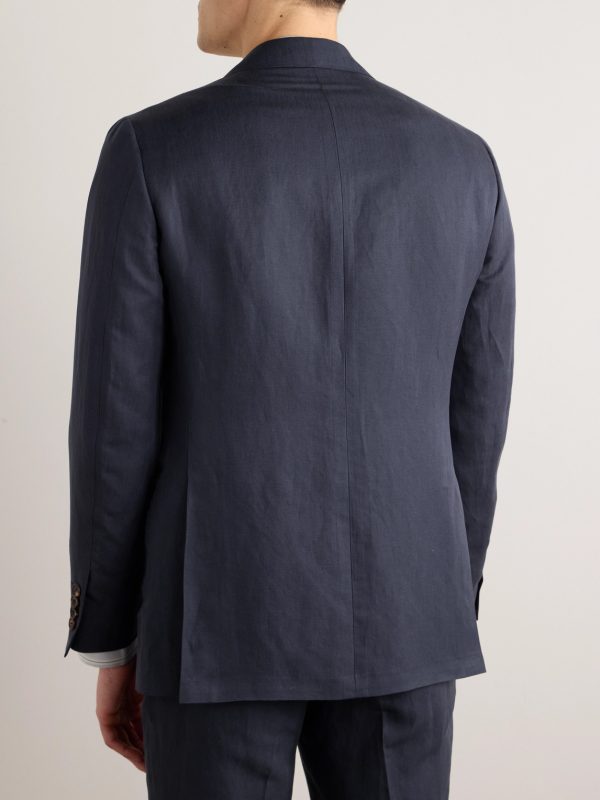 Slim-Fit Linen and Silk-Blend Blazer - BK Slim-Fit Linen and Silk-Blend Blazer - BK