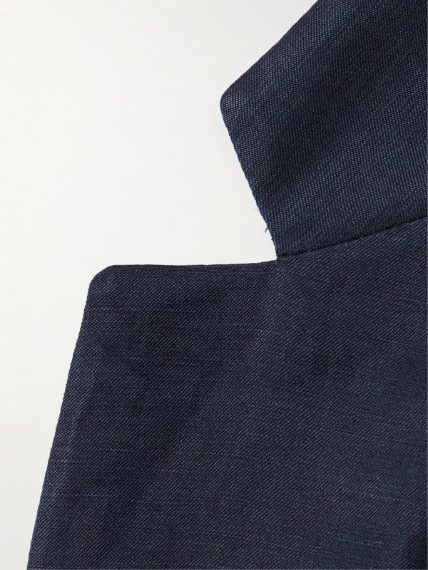 Slim-Fit Linen and Silk-Blend Blazer - E1 Slim-Fit Linen and Silk-Blend Blazer - E1