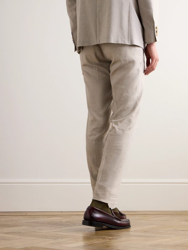 Kei Slim-Fit Linen and Wool-Blend Suit Trousers - BK