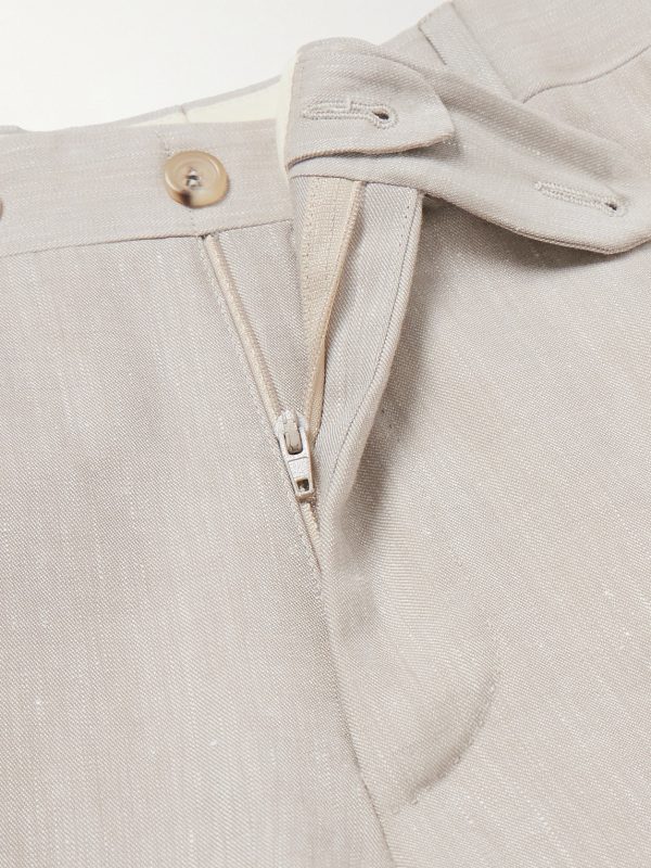 Kei Slim-Fit Linen and Wool-Blend Suit Trousers - E1