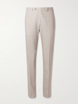 Kei Slim-Fit Linen and Wool-Blend Suit Trousers Kei Slim-Fit Linen and Wool-Blend Suit Trousers