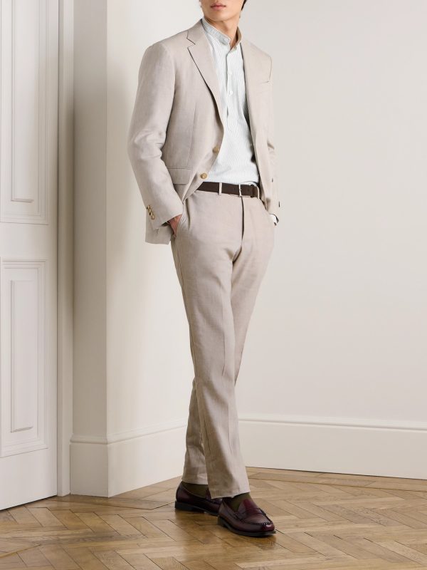 Kei Slim-Fit Linen and Wool-Blend Suit Trousers - OU