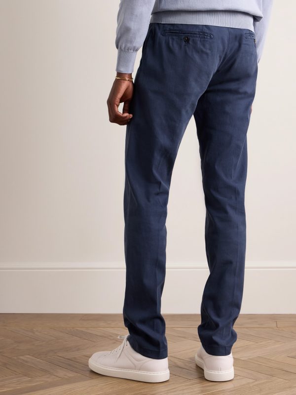 Slim-Fit Garment-Dyed Stretch Lyocell and Cotton-Blend Twill Trousers - BK Slim-Fit Garment-Dyed Stretch Lyocell and Cotton-Blend Twill Trousers - BK