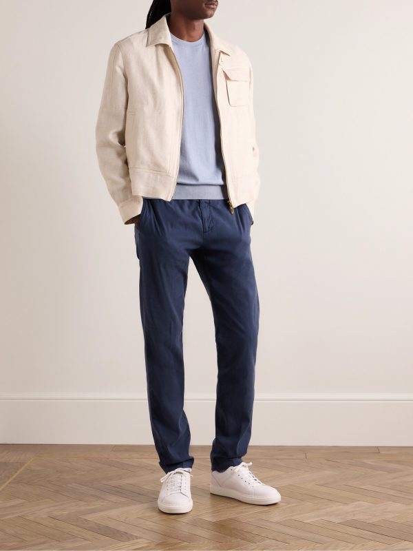 Slim-Fit Garment-Dyed Stretch Lyocell and Cotton-Blend Twill Trousers - OU Slim-Fit Garment-Dyed Stretch Lyocell and Cotton-Blend Twill Trousers - OU