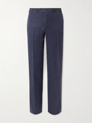 Slim-Fit Straight-Leg Linen and Silk-Blend Suit Trousers Slim-Fit Straight-Leg Linen and Silk-Blend Suit Trousers