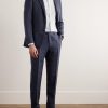 Slim-Fit Straight-Leg Linen and Silk-Blend Suit Trousers - OU Slim-Fit Straight-Leg Linen and Silk-Blend Suit Trousers - OU