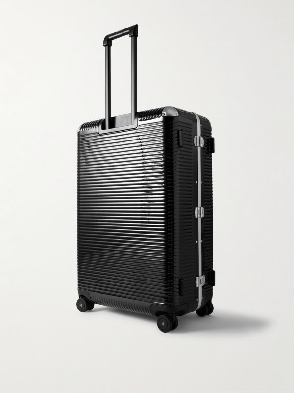 Bank Spinner 76cm Leather-Trimmed Polycarbonate and Aluminium Suitcase - BK
