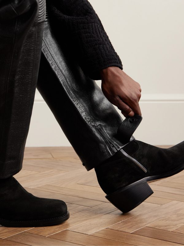 Slim-Fit Straight-Leg Full-Grain Leather Drawstring Trousers - E1 Slim-Fit Straight-Leg Full-Grain Leather Drawstring Trousers - E1