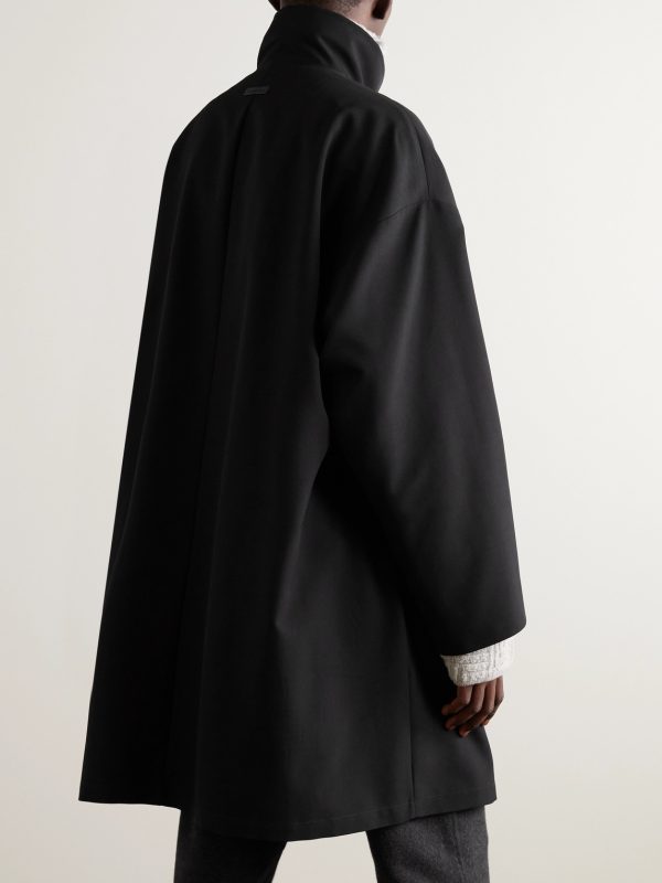 Wool-Crepe Trench Coat - BK
