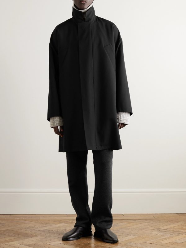 Wool-Crepe Trench Coat - OU
