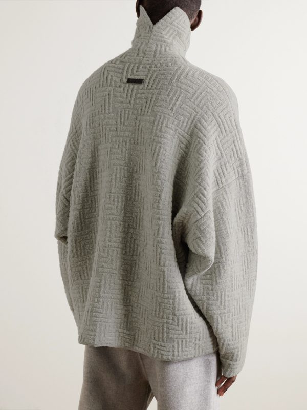Oversized Jacquard-Knit Virgin Wool-Blend Rollneck Sweater - BK