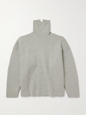 Oversized Jacquard-Knit Virgin Wool-Blend Rollneck Sweater Oversized Jacquard-Knit Virgin Wool-Blend Rollneck Sweater