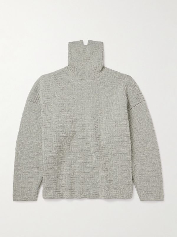 Oversized Jacquard-Knit Virgin Wool-Blend Rollneck Sweater