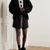 Wide-Leg Logo-Appliquéd Virgin Wool-Crepe Drawstring Shorts - OU