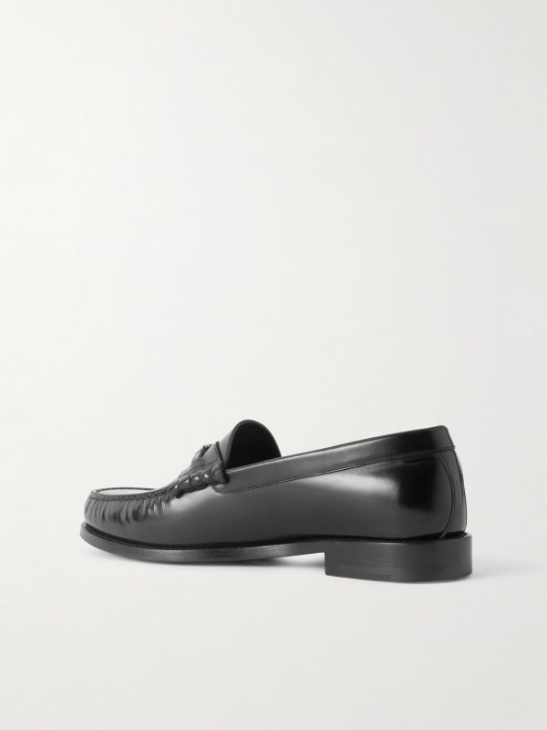 Logo-Detailed Leather Loafers - BK Logo-Detailed Leather Loafers - BK