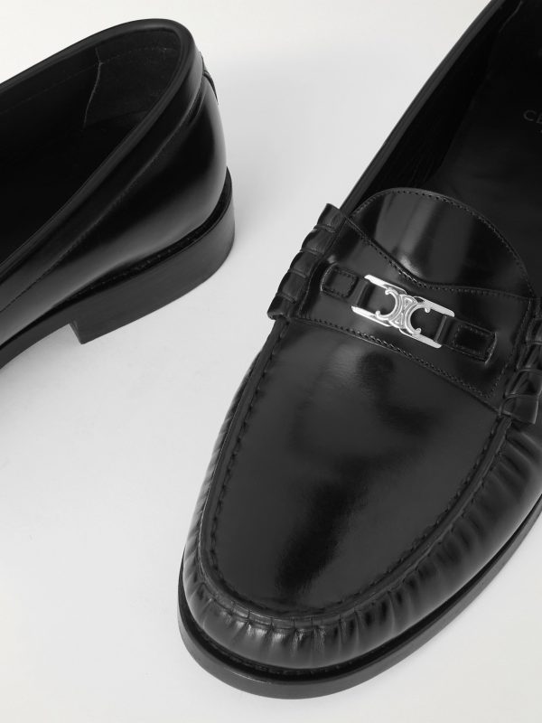 Logo-Detailed Leather Loafers - CU Logo-Detailed Leather Loafers - CU