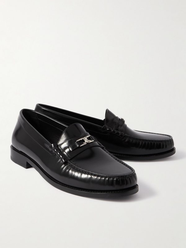 Logo-Detailed Leather Loafers - FR Logo-Detailed Leather Loafers - FR