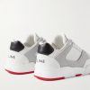 CT-07 Rubber-Trimmed Leather Sneakers - BK