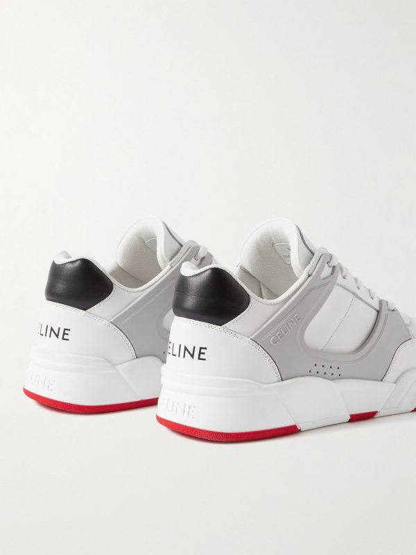 CT-07 Rubber-Trimmed Leather Sneakers - BK