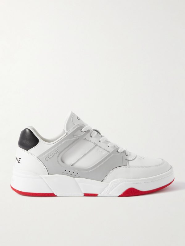 CT-07 Rubber-Trimmed Leather Sneakers