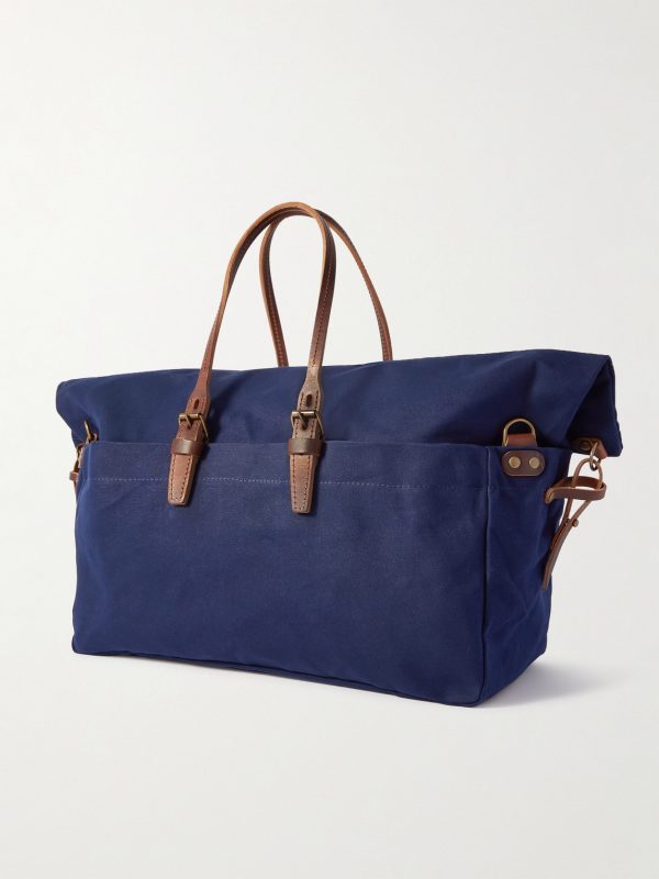Cabine Leather-Trimmed Cotton-Canvas Holdall - BK