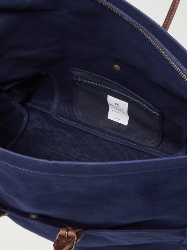 Cabine Leather-Trimmed Cotton-Canvas Holdall - E1