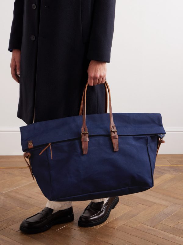 Cabine Leather-Trimmed Cotton-Canvas Holdall - OU