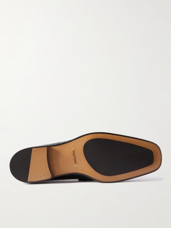 Bailey Embellished Croc-Effect Leather Loafers - E1 Bailey Embellished Croc-Effect Leather Loafers - E1